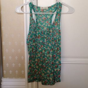 Green floral top
