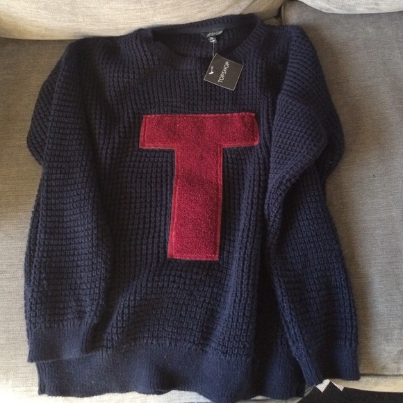 NWT Topshot chunky "T" sweater