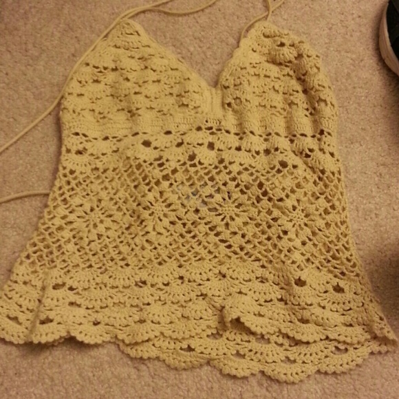 Tan knit halter