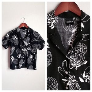 Pineapple & Banana Short 90's Button Down S/M