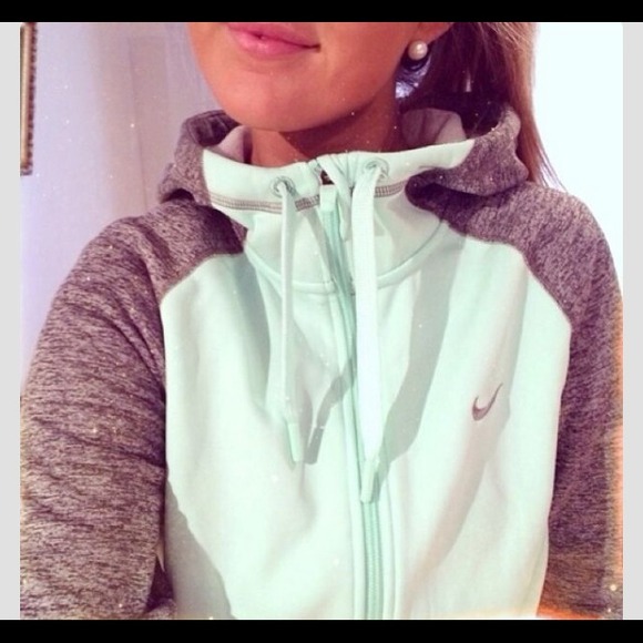 I WANT THIS!!! Nike zip up!! Mint and grey!