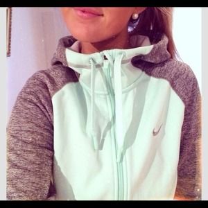 I WANT THIS!!! Nike zip up!! Mint and grey!