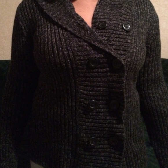 Black gray hooded sweater