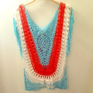 Colorful net overall top