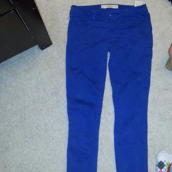 Blue stretch pants