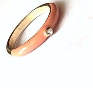 Minimalist Vintage Peach & Gold Solitaire Ring