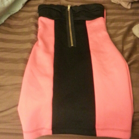 Coral halter mini dress