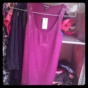 Express sequin tank top