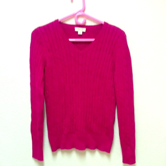 Berry Cable-Knit Sweater