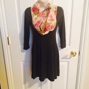 Dark grey Scoop Neck Dress