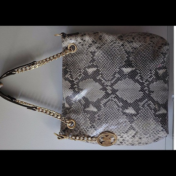 SOLD!Michael Kors Jet Set Python Leather MD Tote