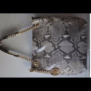 SOLD!Michael Kors Jet Set Python Leather MD Tote