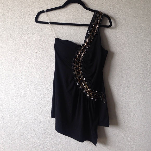Forever 21 Tops - Black Forever 21 one shoulder top with beading