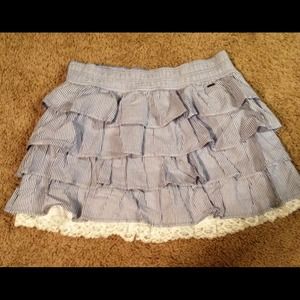 Blue & white striped ruffle Hollister Skirt
