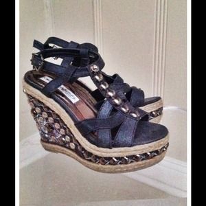 SOLD AT OUTSIDE SALE SUMMER STUDDED WEDGES