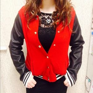 Red & Black Varsity Jacket