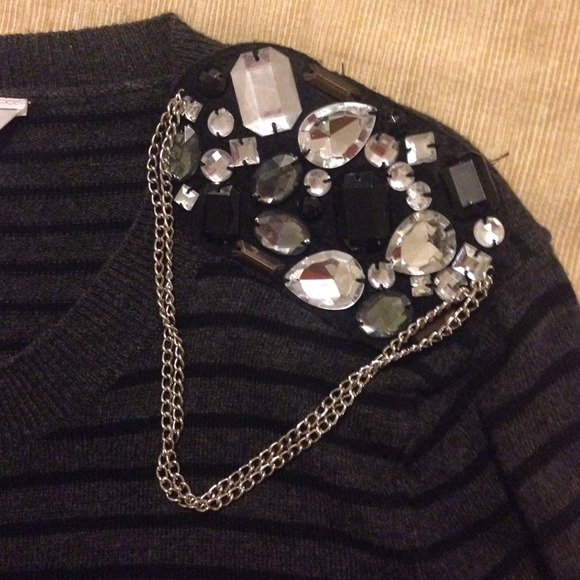 🔴SOLD🔴Candie's top black & grey stripes - Picture 2 of 2