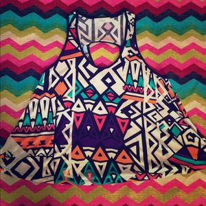 Tribal print tank