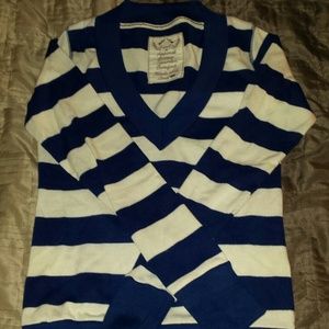 Navy and cream striped sweater