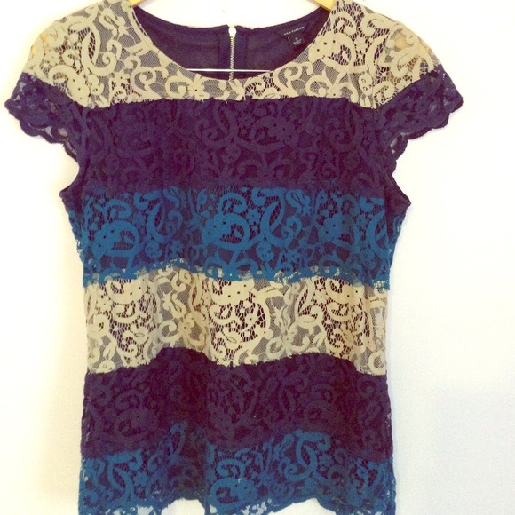 ann taylor tiered lace shirt