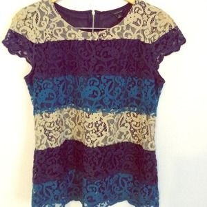 ann taylor tiered lace shirt