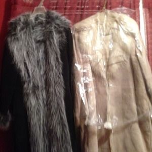 2 fox fur coats