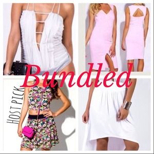 Pure white high low skirt
