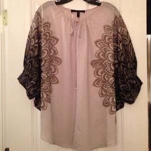 BCBG peacock printed top