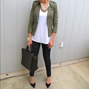 Forest Green Suede Blazer