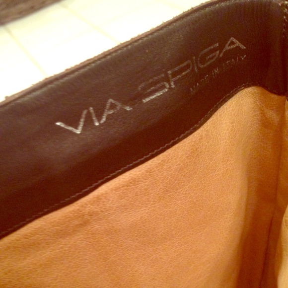 Via Spiga choco. brown leather below knee boot