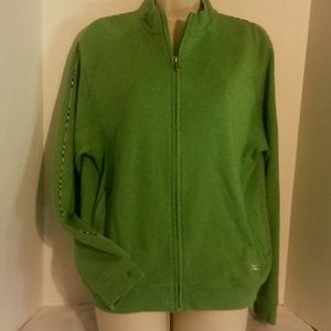 Burberry green zip up