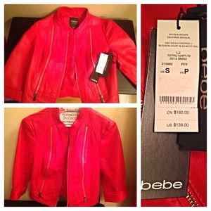 BEBE red leather jacket