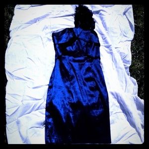 Metallic blue short dress