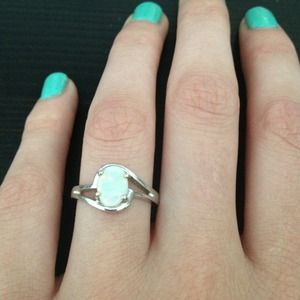 Opal and white gold ring