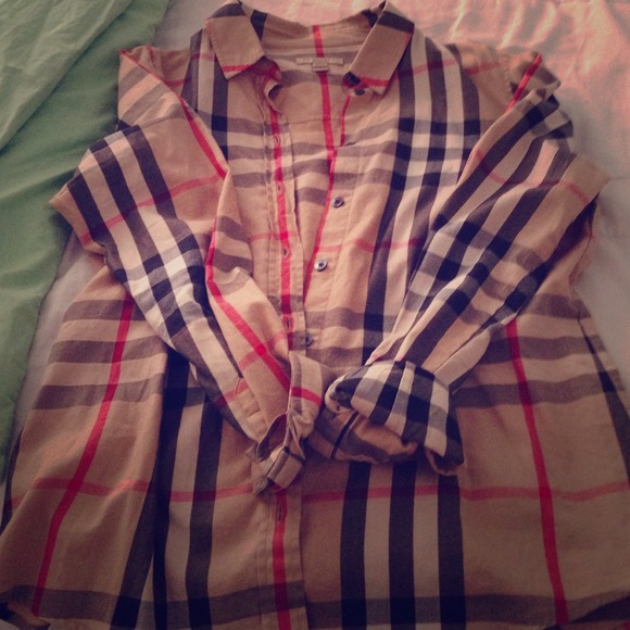 burberry womens button down shirts