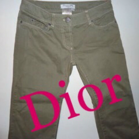 Christian Dior Boutique Army Green "Tape" Jeans 💁