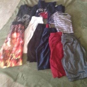 Bundle boys 10-12 tee shirts , shorts, swim trunk.