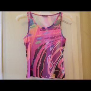 Bebe Funky Cosmic Rhinestoned Summer Tank