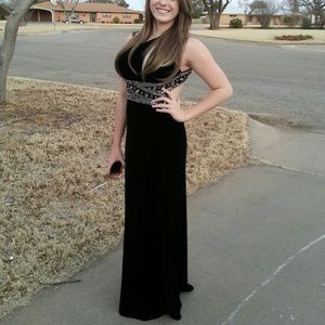 Black long prom dress. Size 8