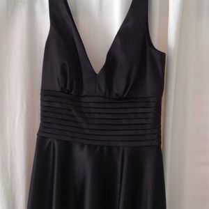 Black satin cocktail dress