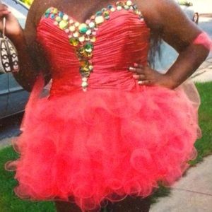 Prom / homecoming dress satin corset tutu w. Jewls