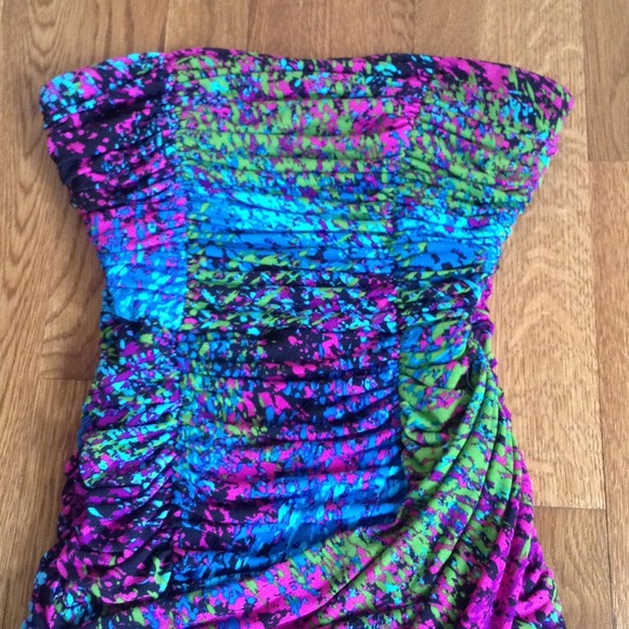 Multi-Color Splash Tube Ruche Dress - Picture 2 of 4