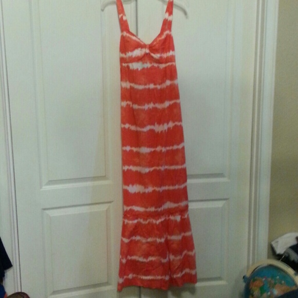 Orange tie dye maxi dress