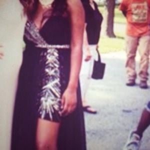 Black and gold prom dress(only worn once)