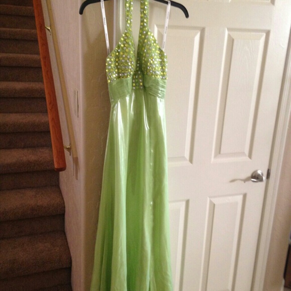 Long lime green dress