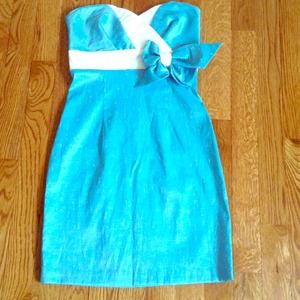 Turquoise Mini Dress w Bow