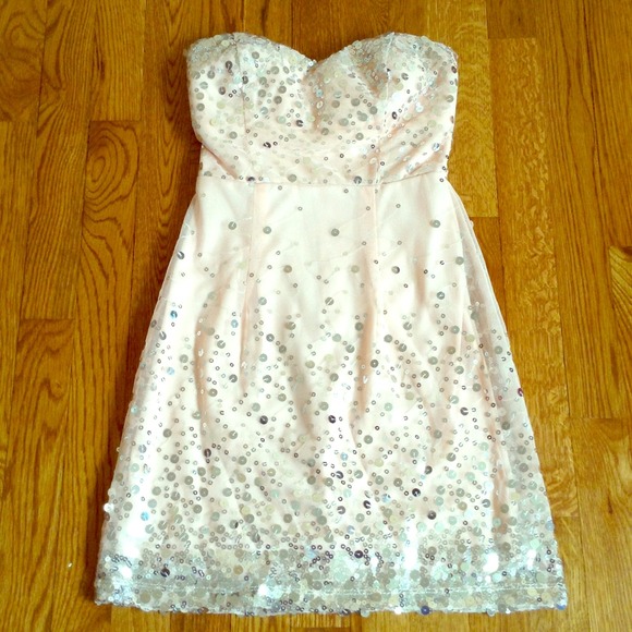 Pale Pink w Silver Sequins Dress - Picture 1 of 4