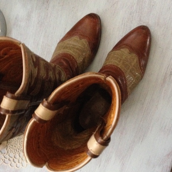 Vintage black label tony lama cowboy boots unique - Picture 2 of 4