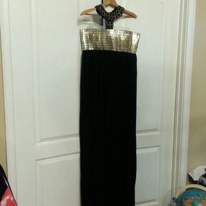 Unique collared maxi dress