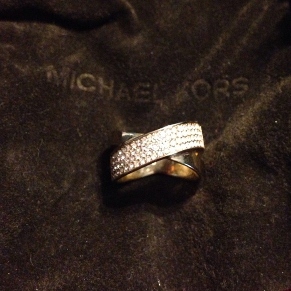 BrandNew Michael Kors (14k gold dipped) pave ring!